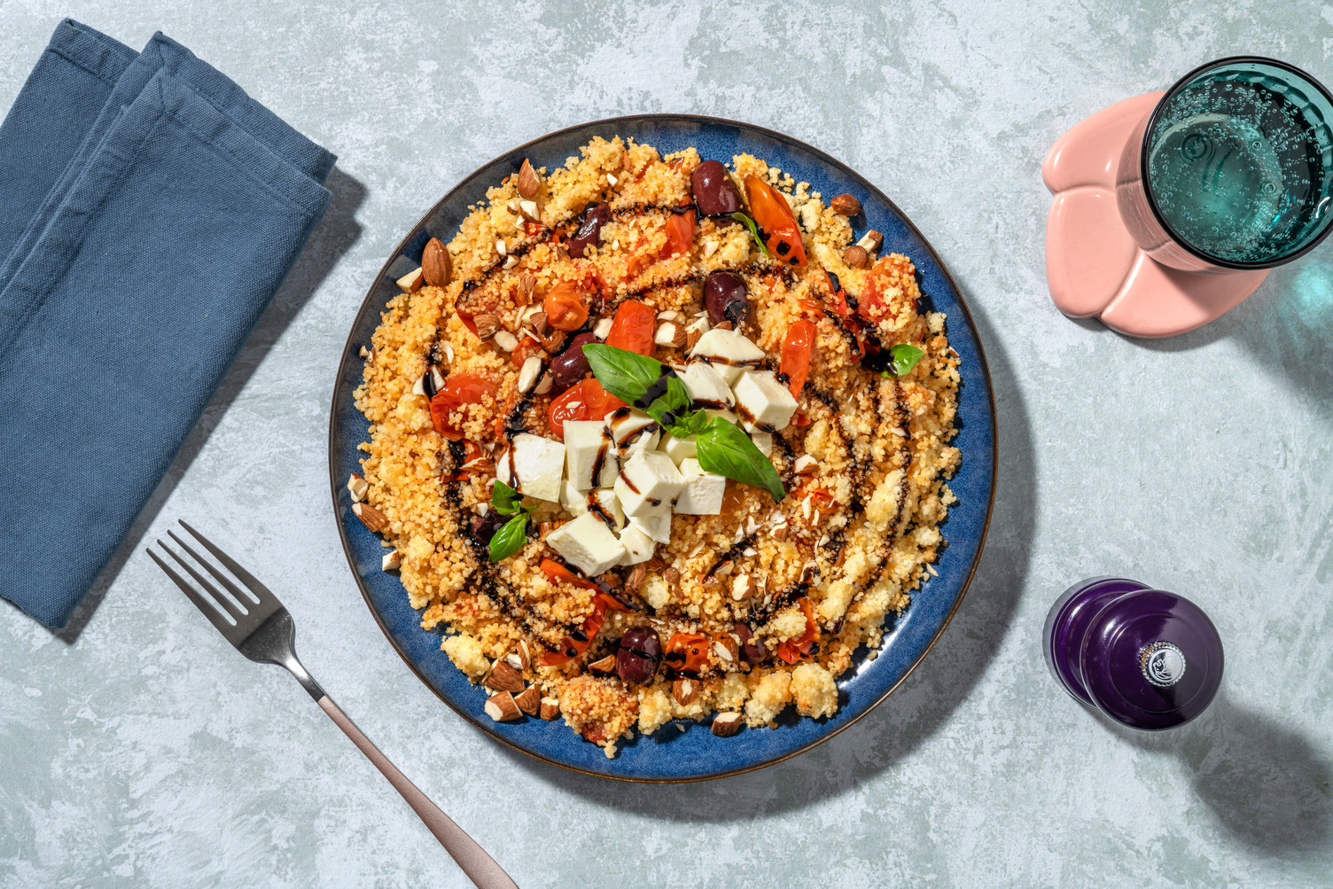 Couscous ai pomodorini e mozzarella di bufala