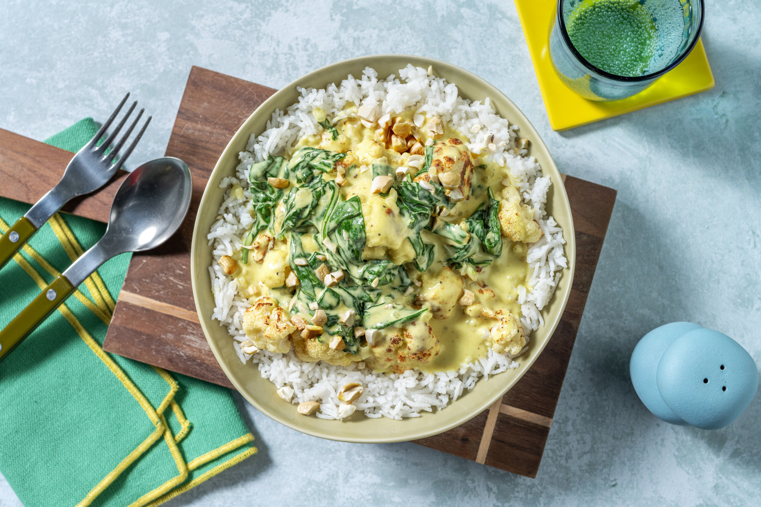 Coliflor asada con curry al lemongrass