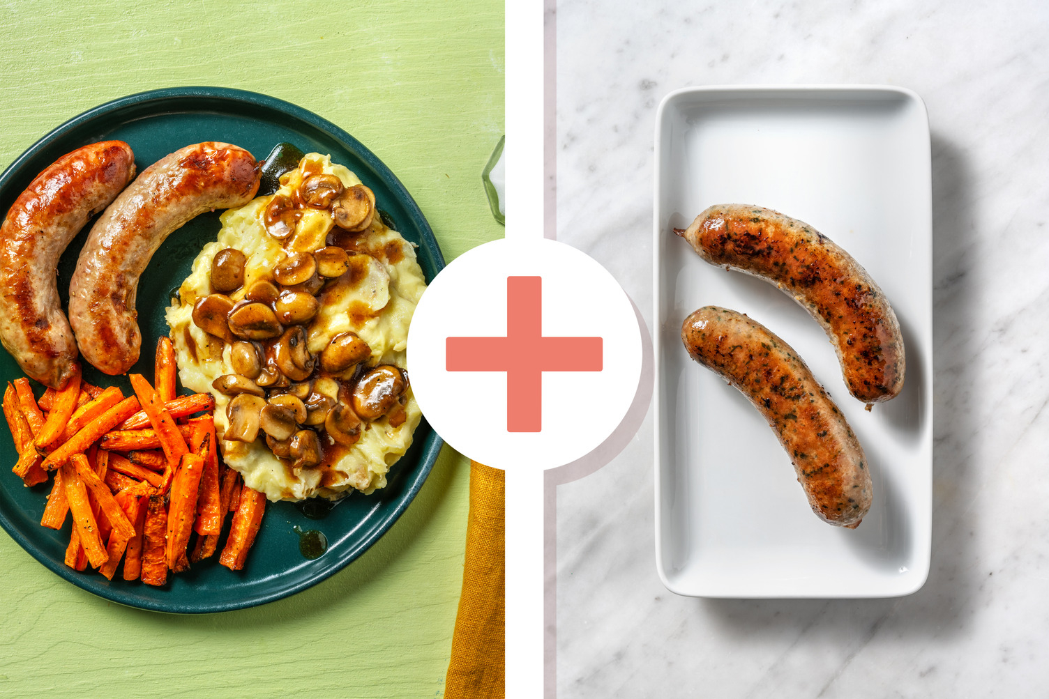 Double Sausages in Mushroom Sauce