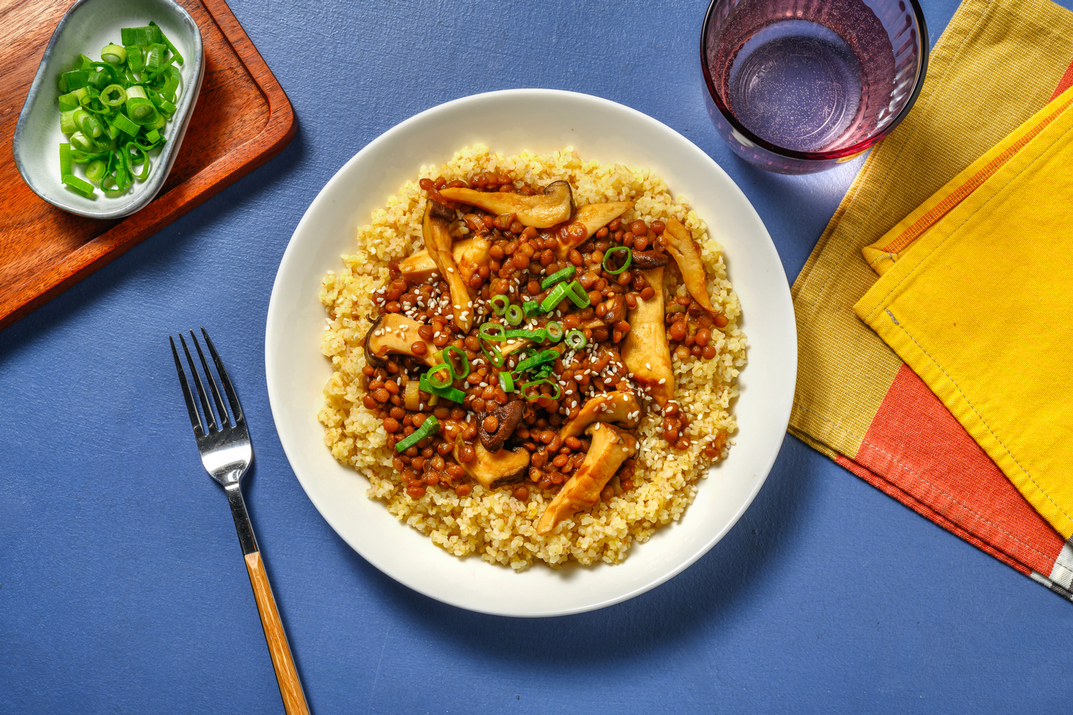Lenticchie e funghi cardoncelli alla coreana