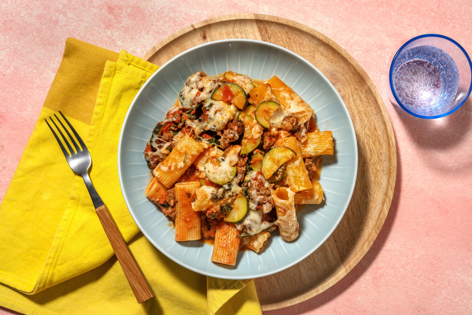 Cheesy Plant-Based Protein Shreds and Rigatoni Bake