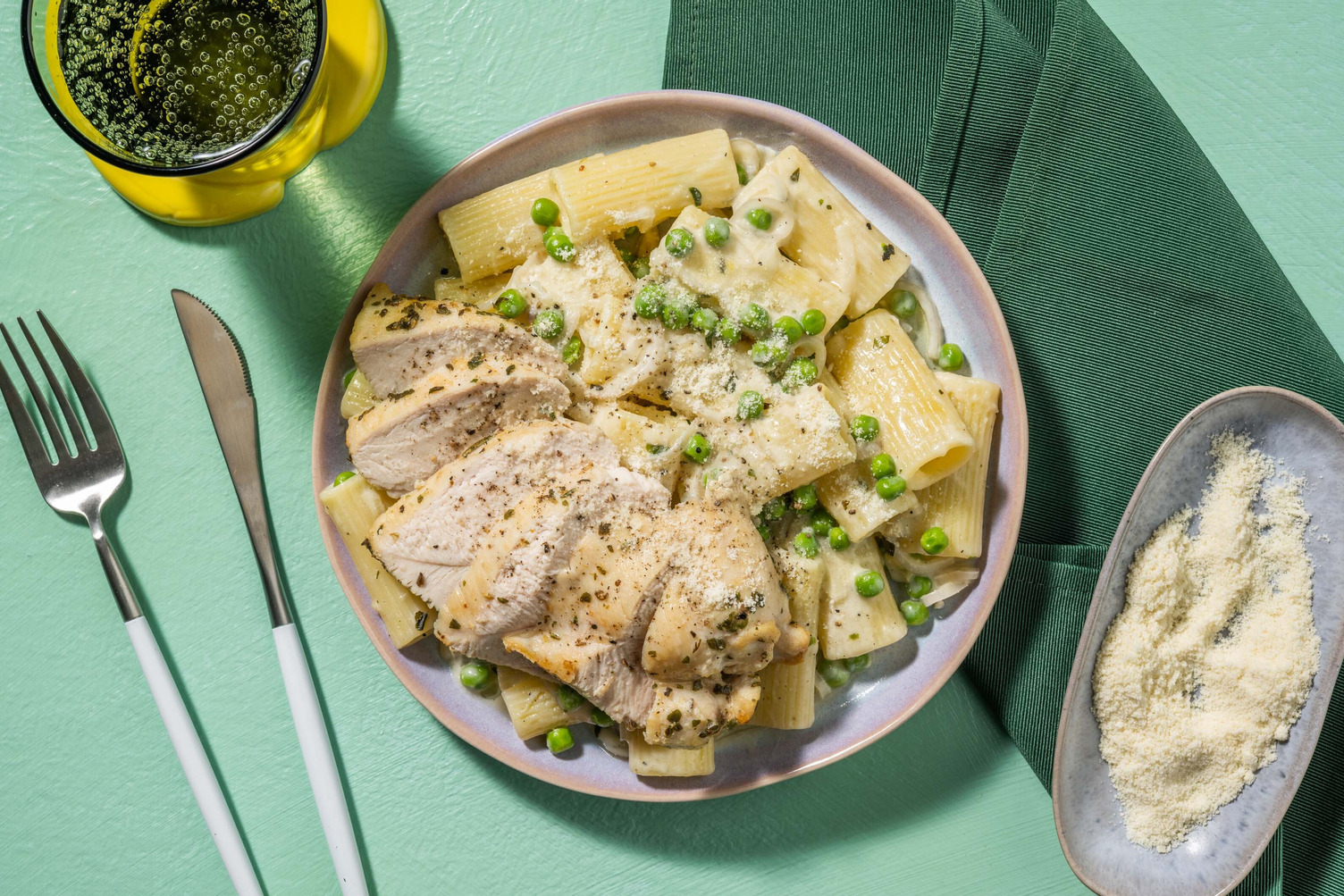 Creamy Chicken Thighs and Rigatoni