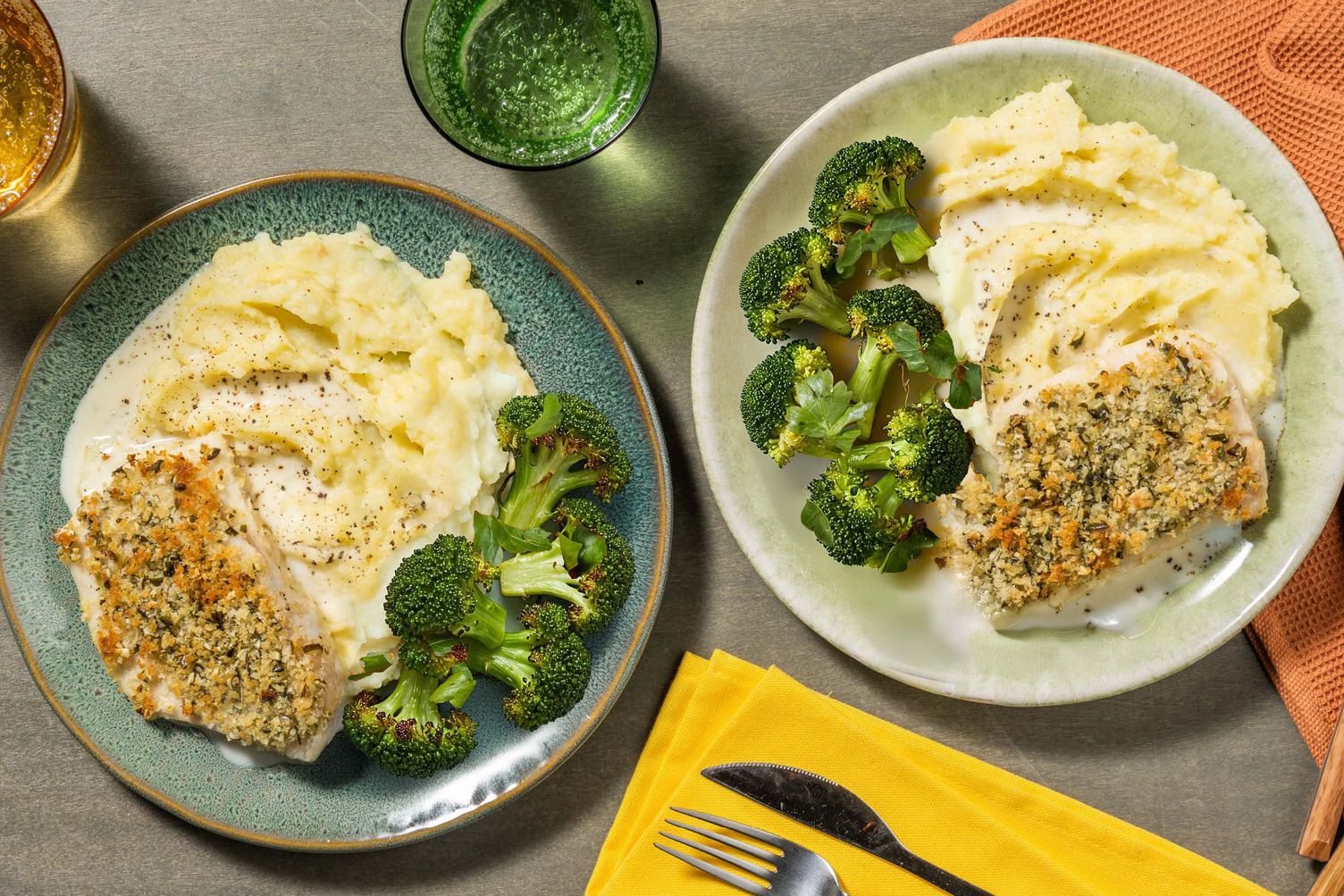 Græskarkerne-paneret hvid fisk