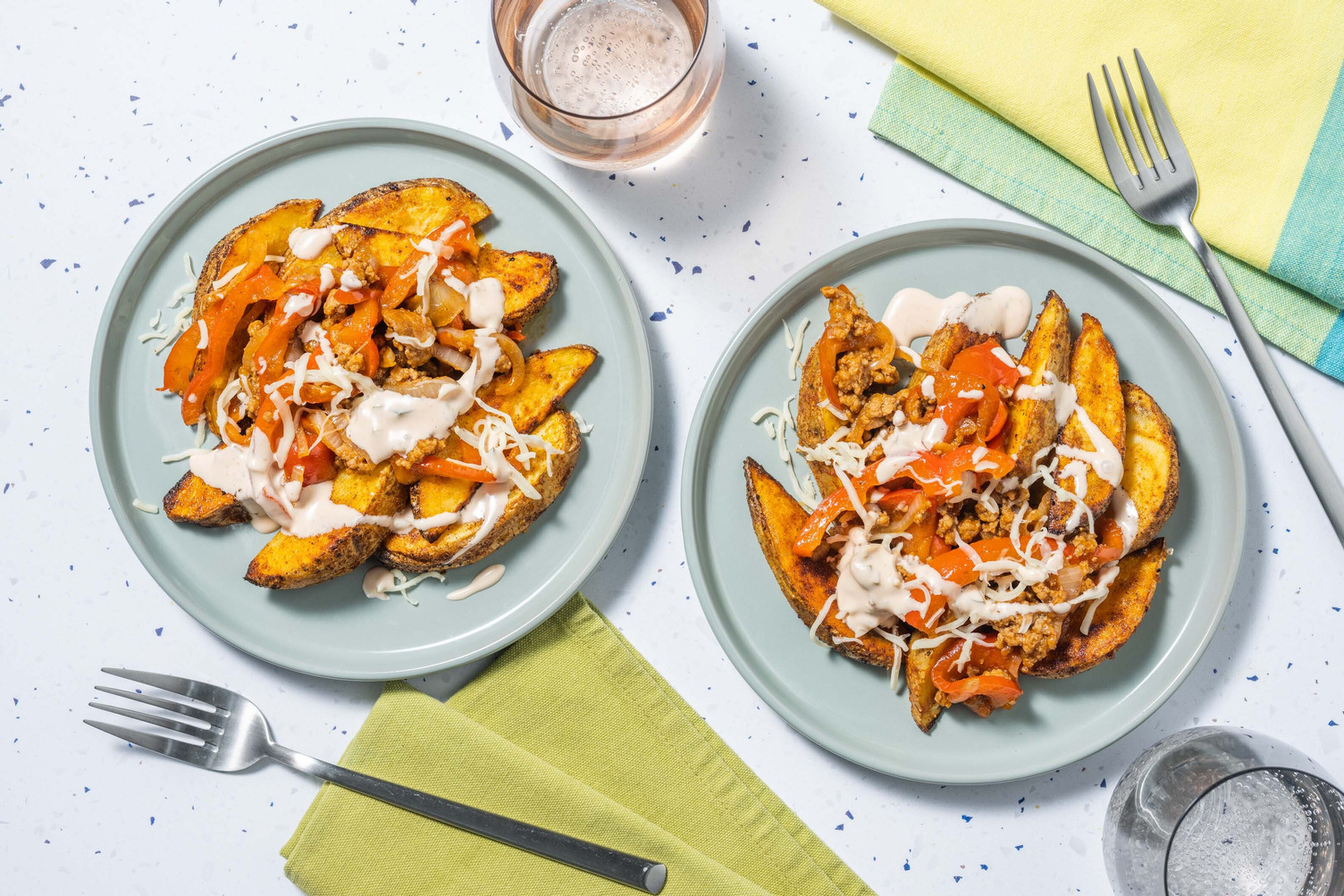 Caribbean Style BBQ Pork Loaded Wedges