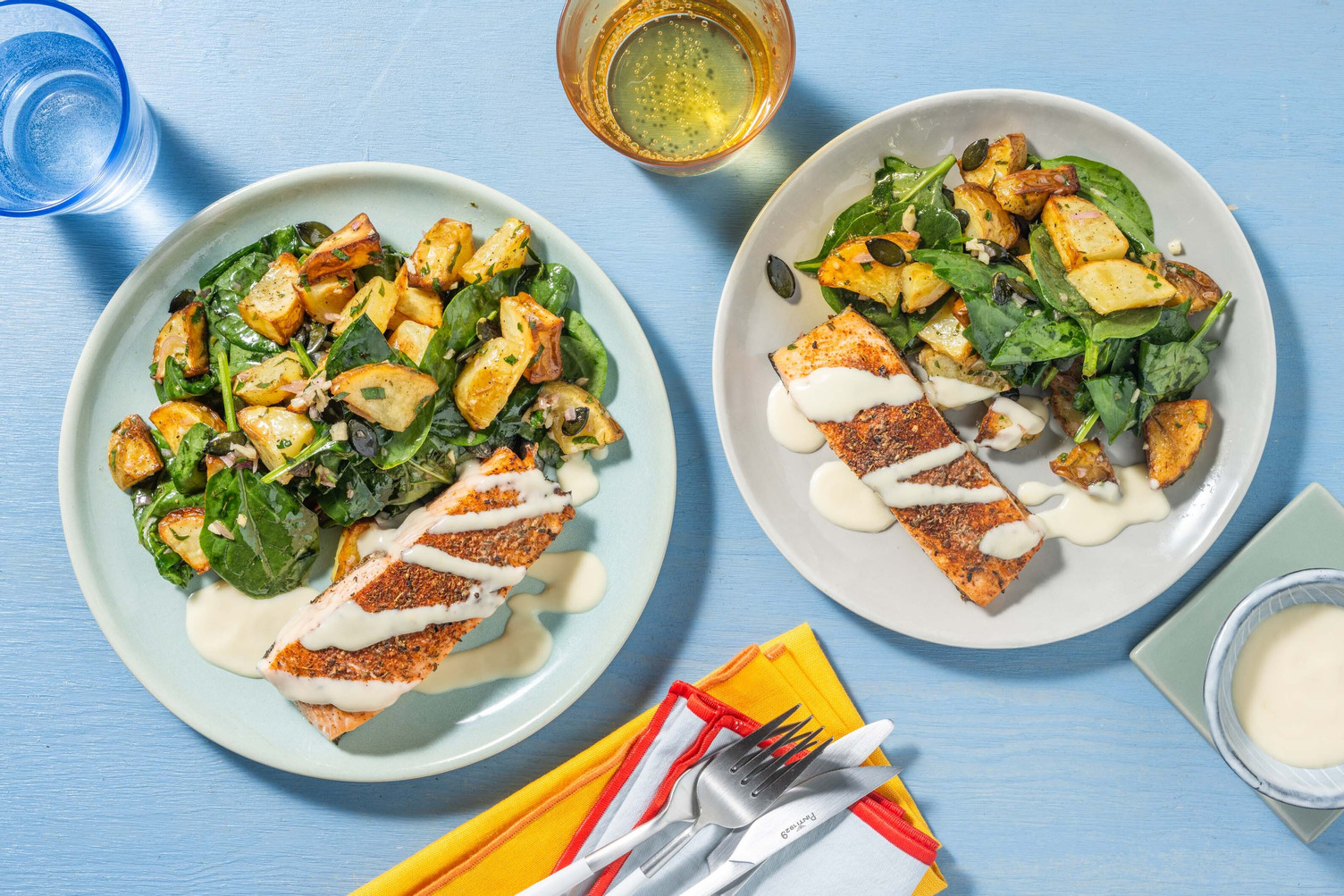 Krydret ørred i cremet sennepssauce