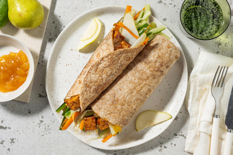 Volkoren tempehwraps met mangochutney