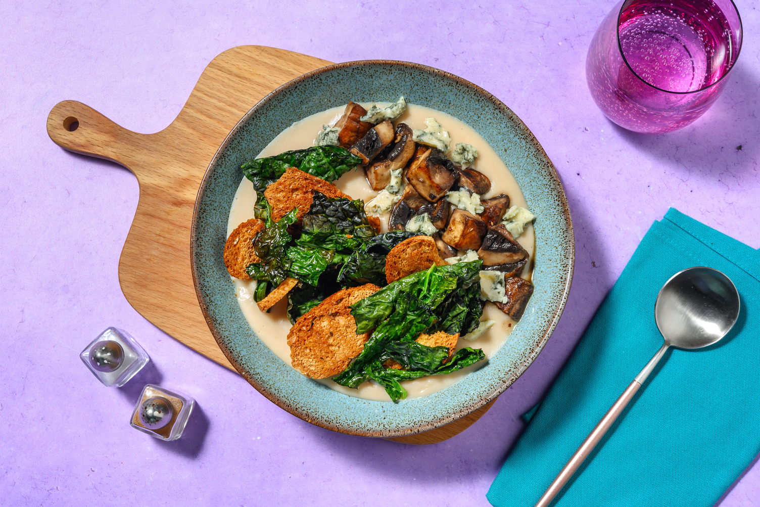 Crema d'autunno ai funghi e gorgonzola