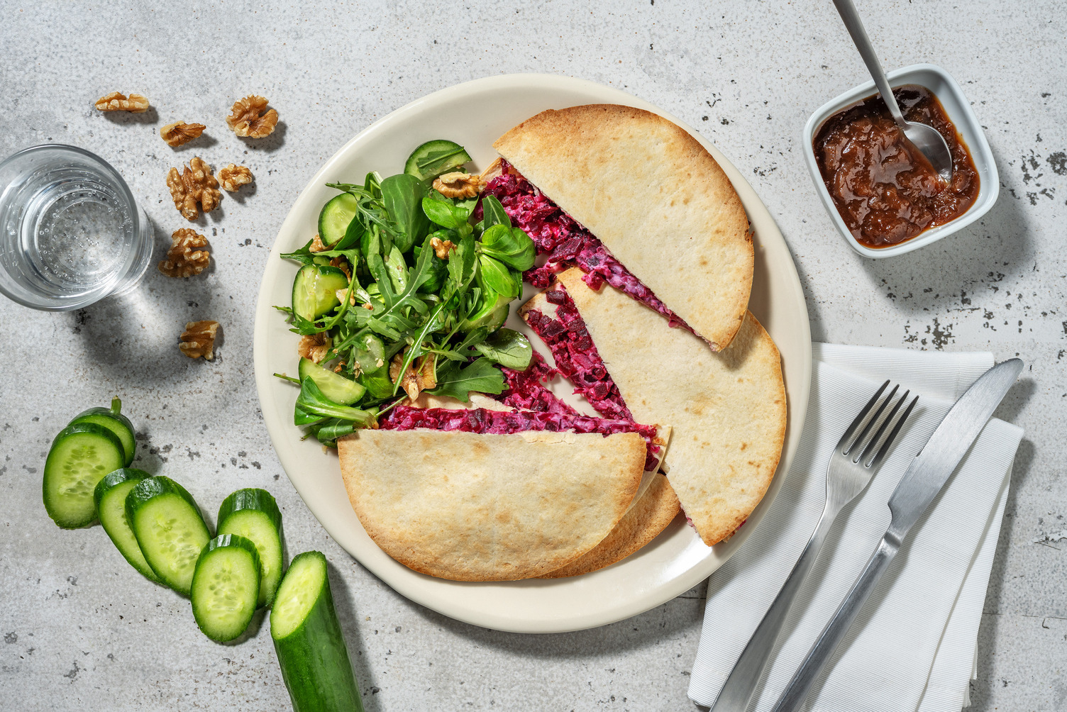 Quesadilla's met rode biet en geitenkaas 