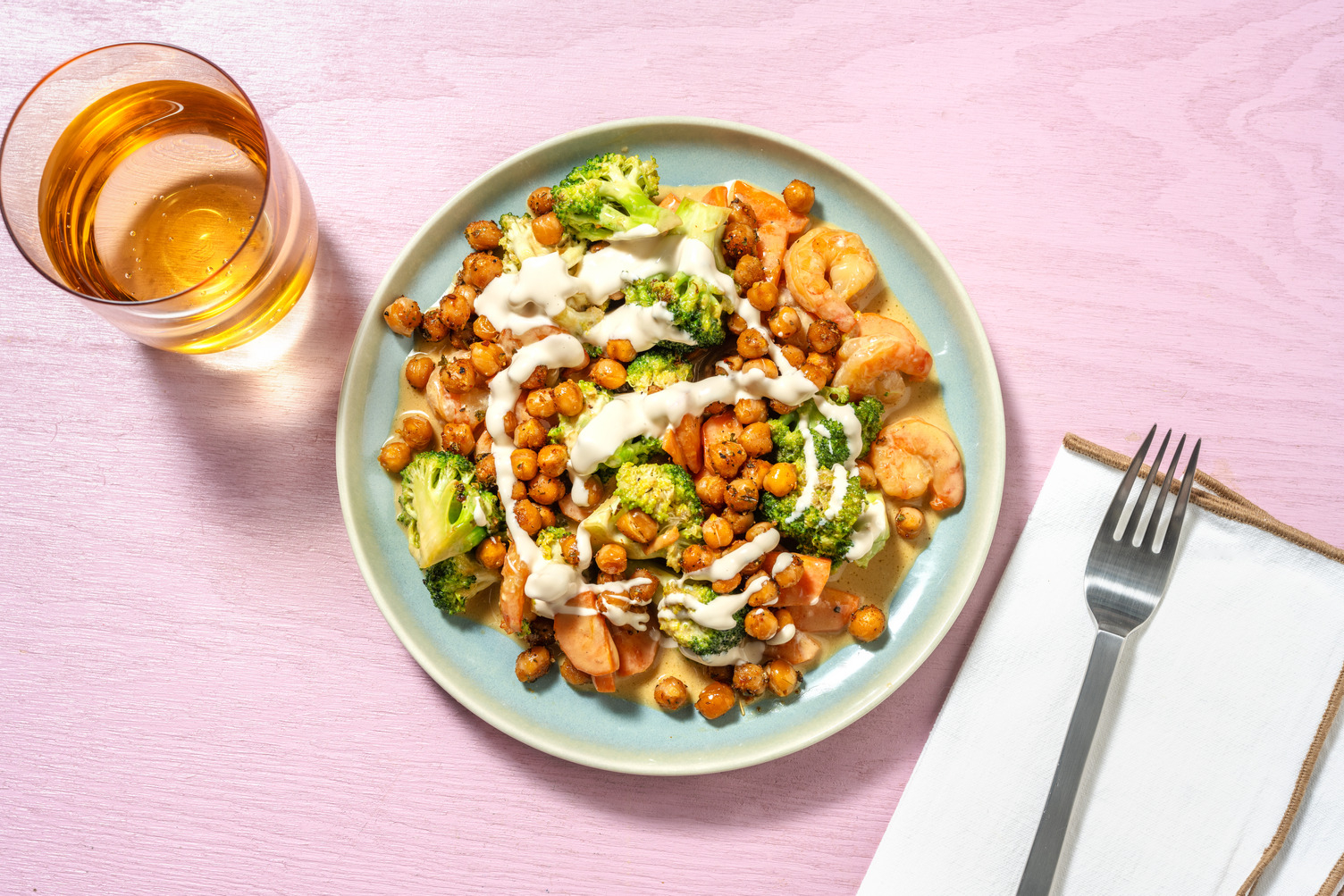 Wok de langostinos salteados y verduras