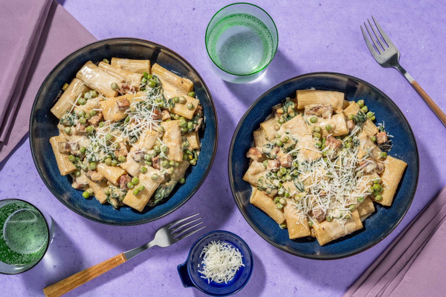Speedy Creamy Chorizo and Pea Pasta