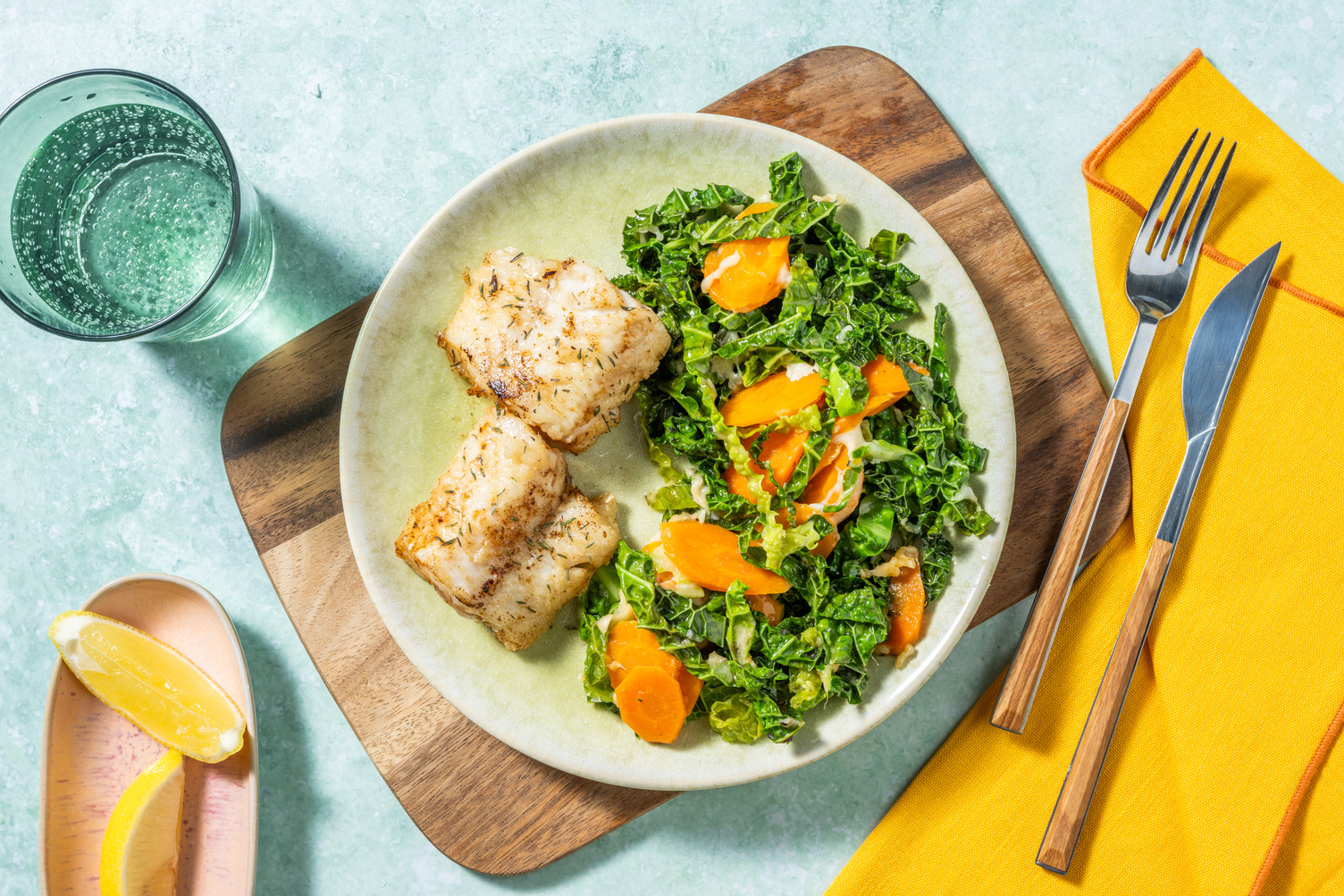 Merluzzo impanato al burro e timo