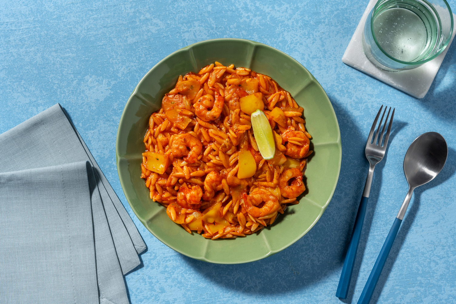 Paella-style Double Prawn and Chorizo Orzo
