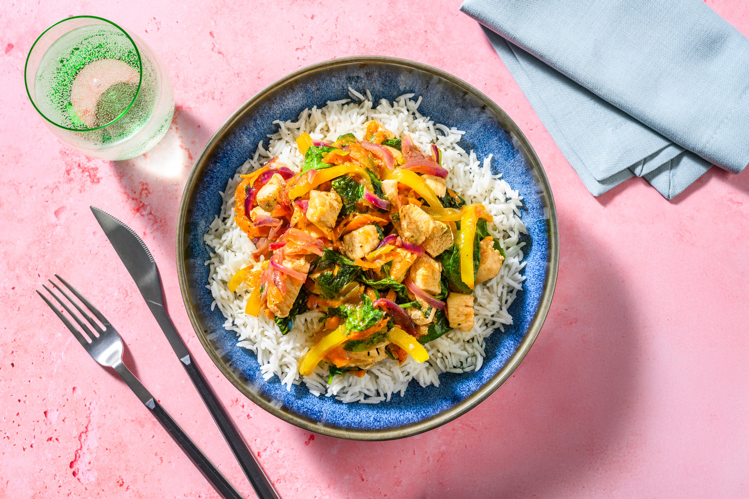 Teppanyaki de pollo con verduras