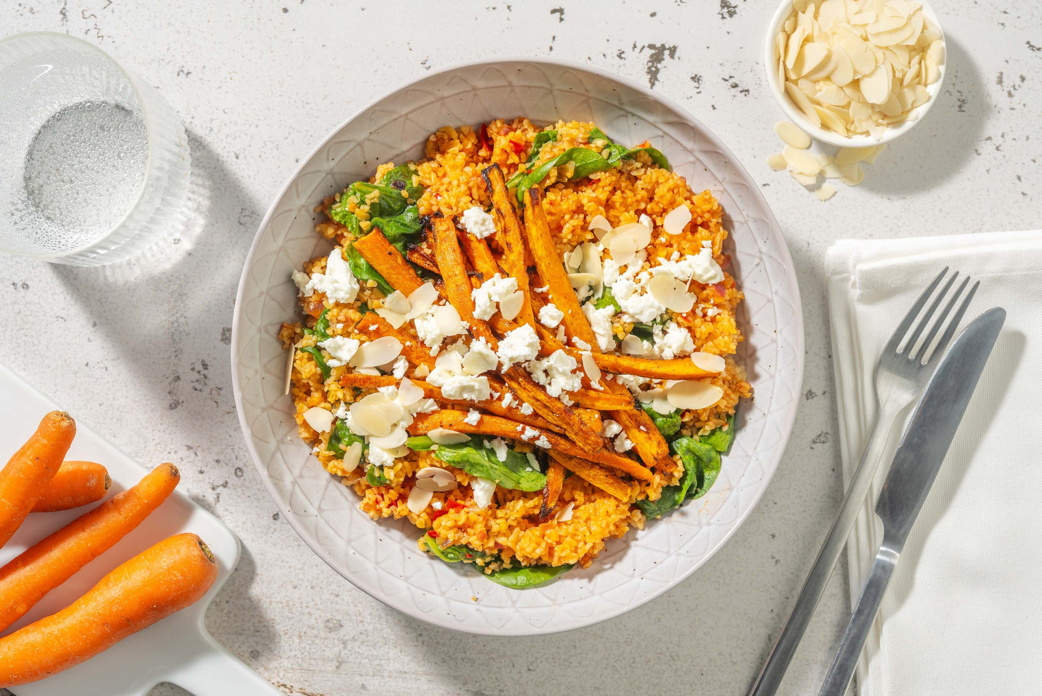Boulgour aux épinards et à la harissa