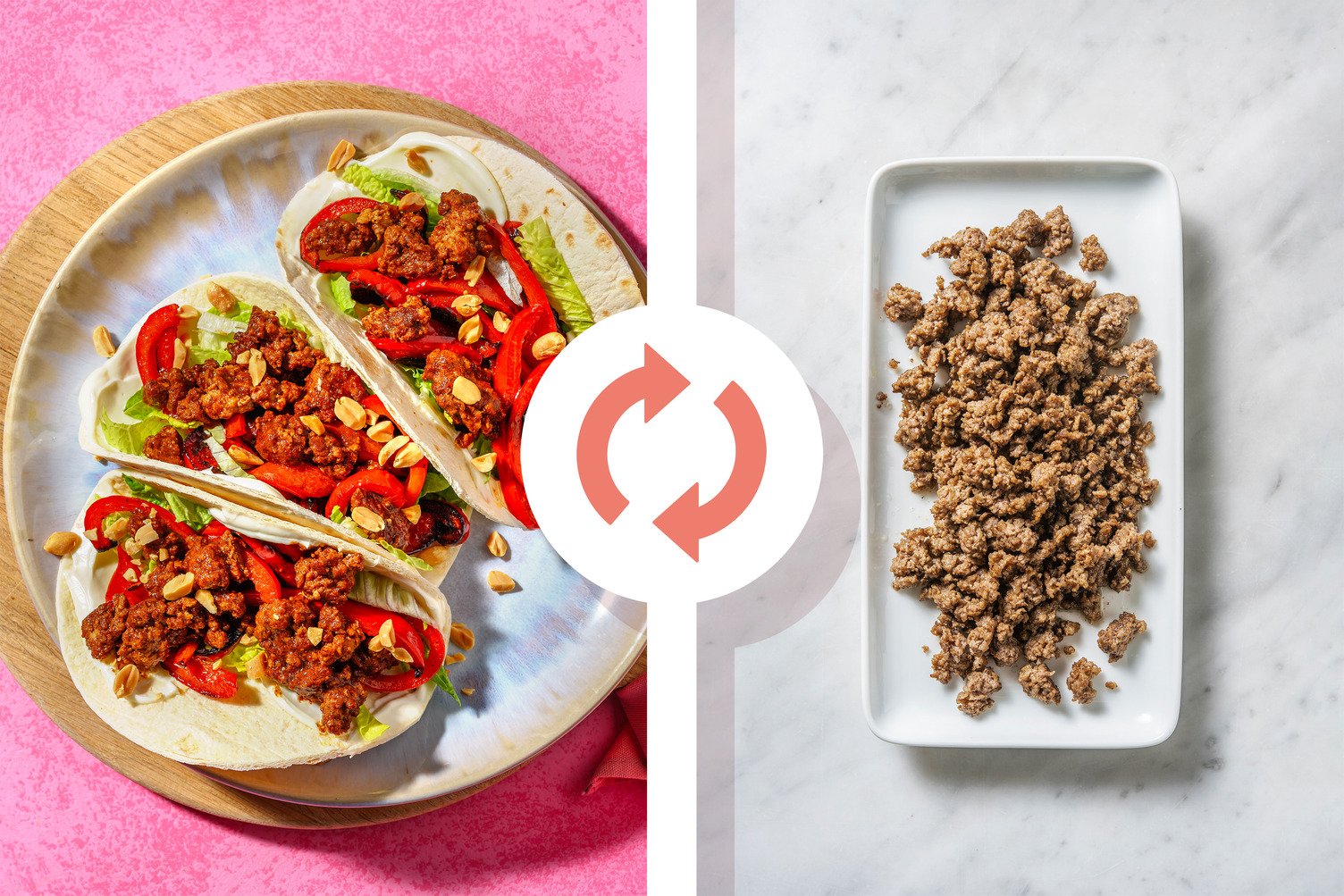 Thai Larb Style Beef and Pepper Tacos