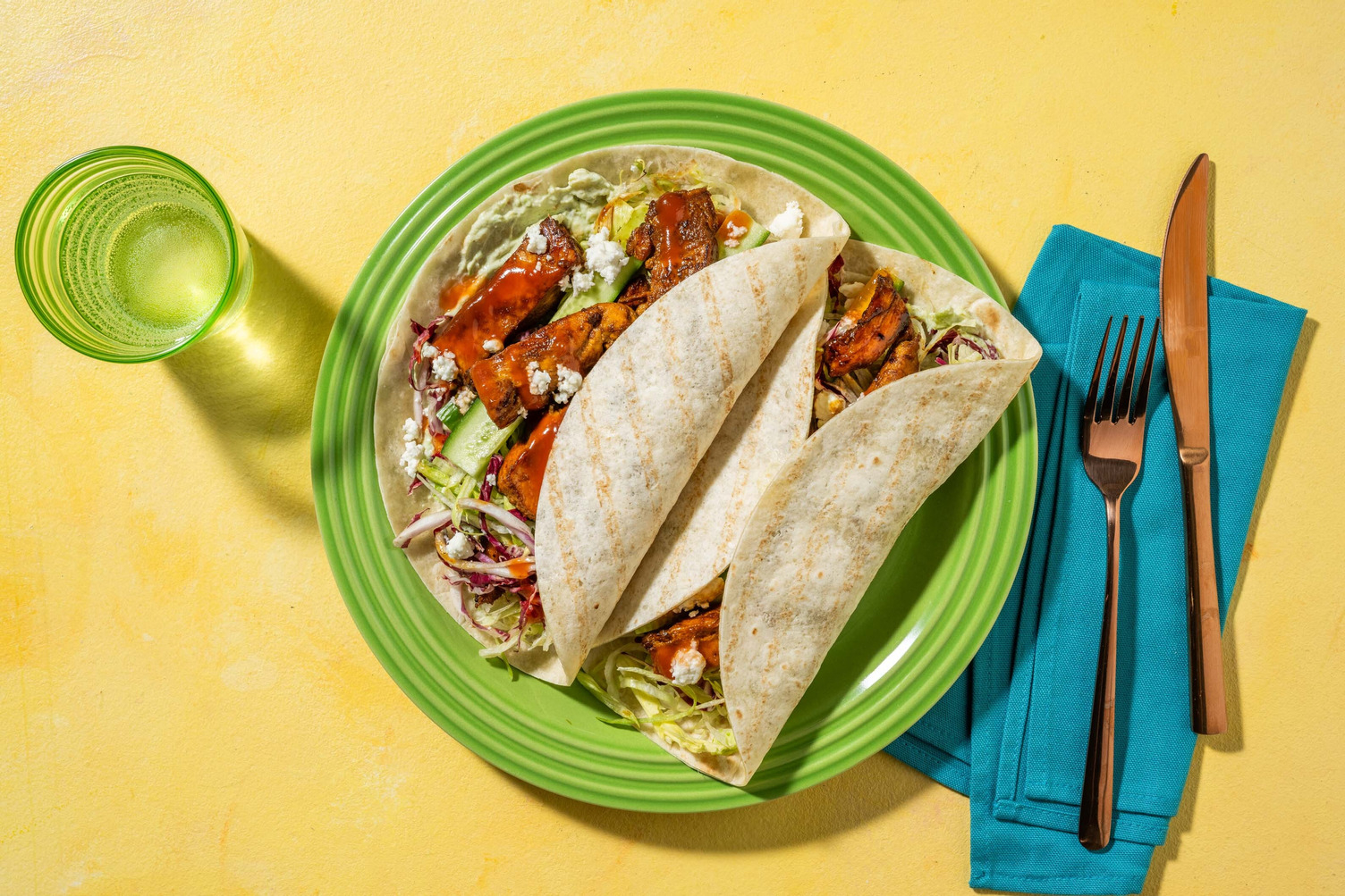 Wrap met geglaceerde kalkoen en witte kaas