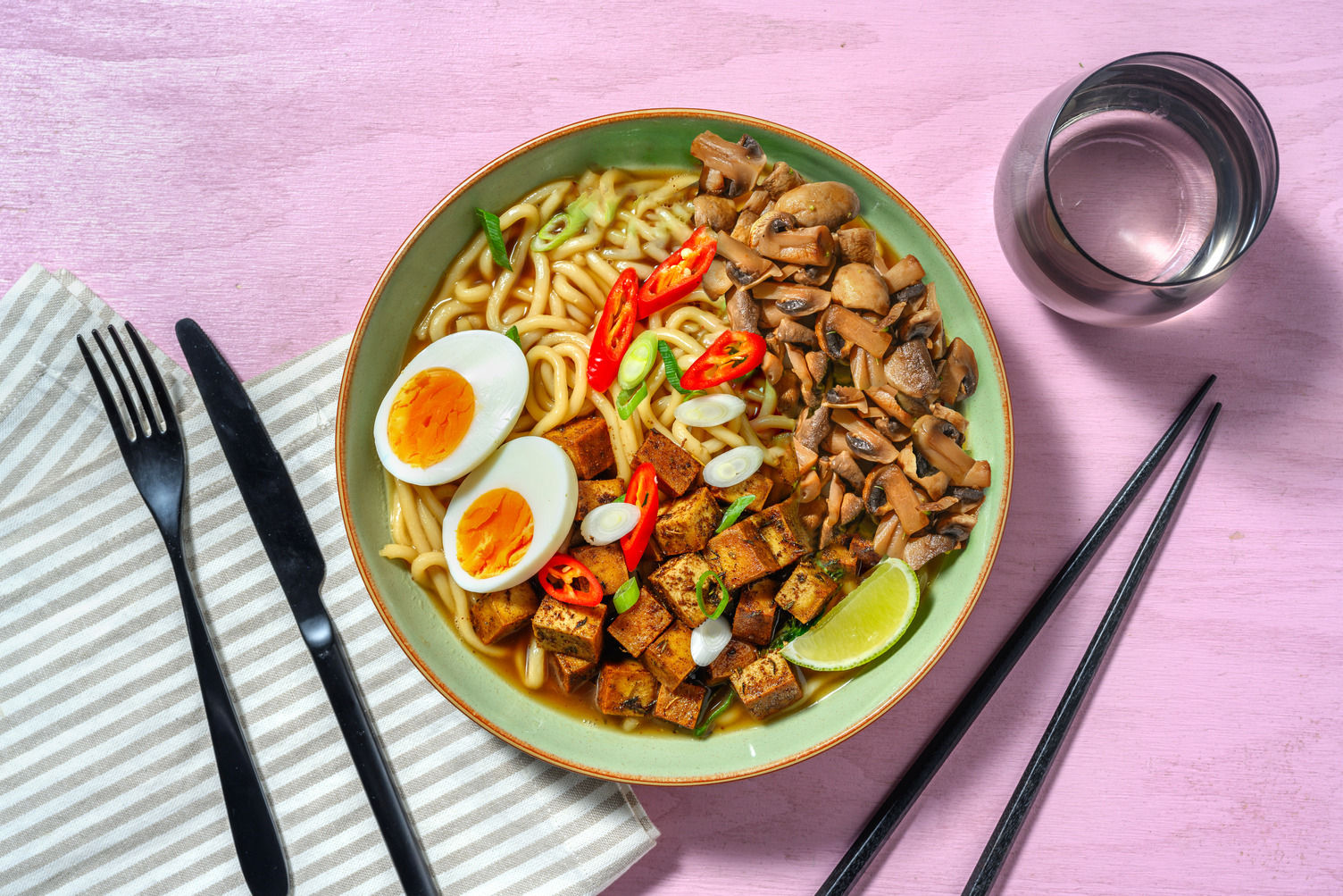 Ramen casero con tofu
