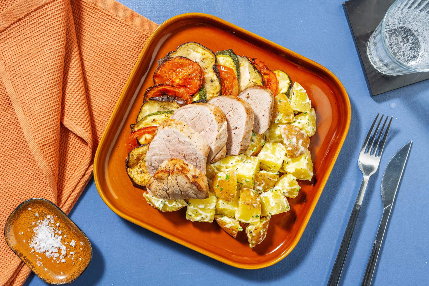 Escalope de jambon et tian de légumes