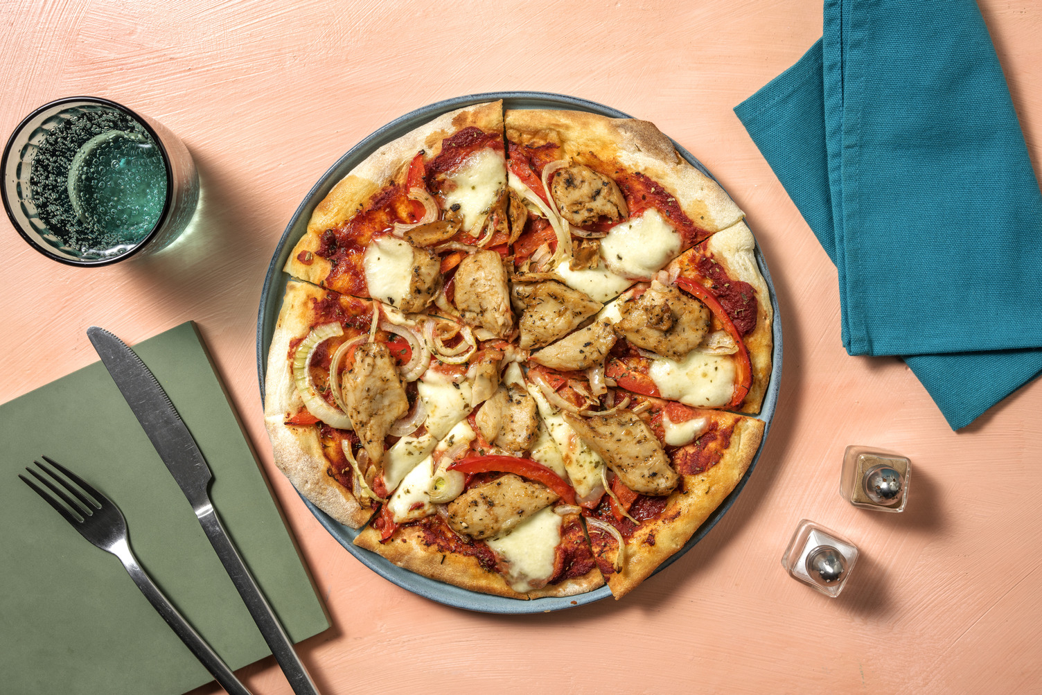 Pizza vegetariana de heura