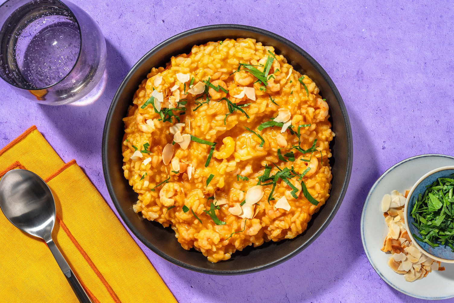 Risotto 'mare e orto' ai gamberi e zucca