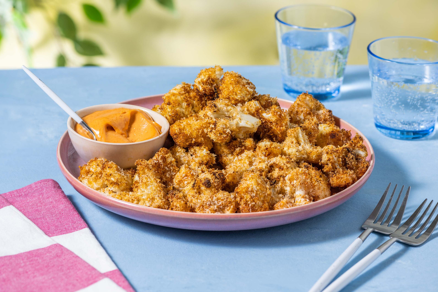 Cheesy Spiced Cauliflower Nuggets