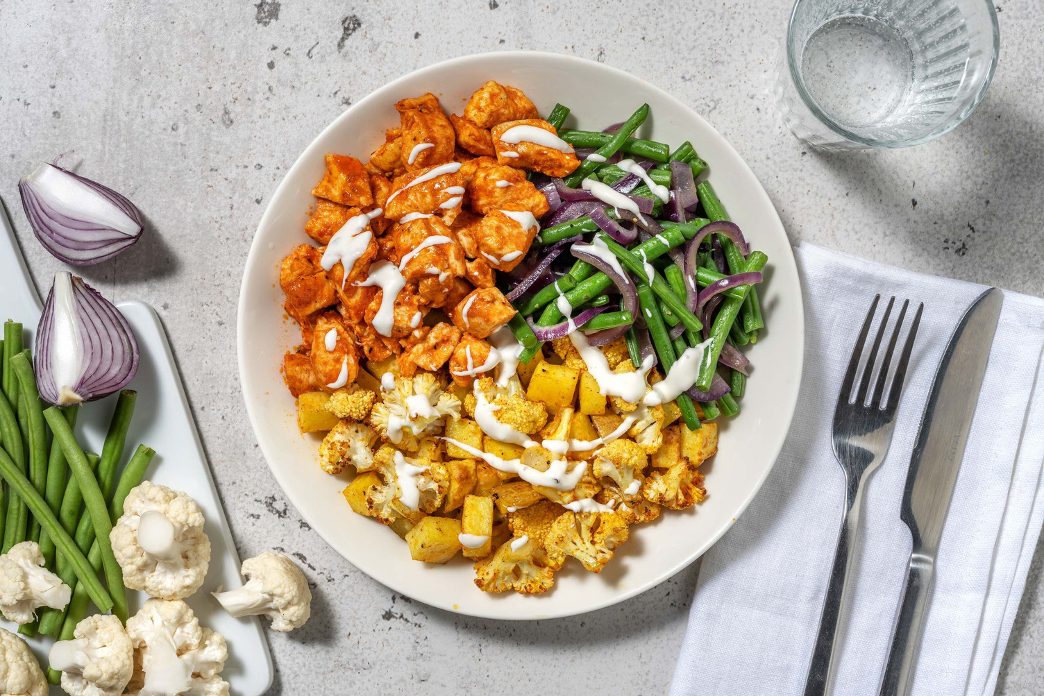 Harissa Pork with Roasted Caulifower