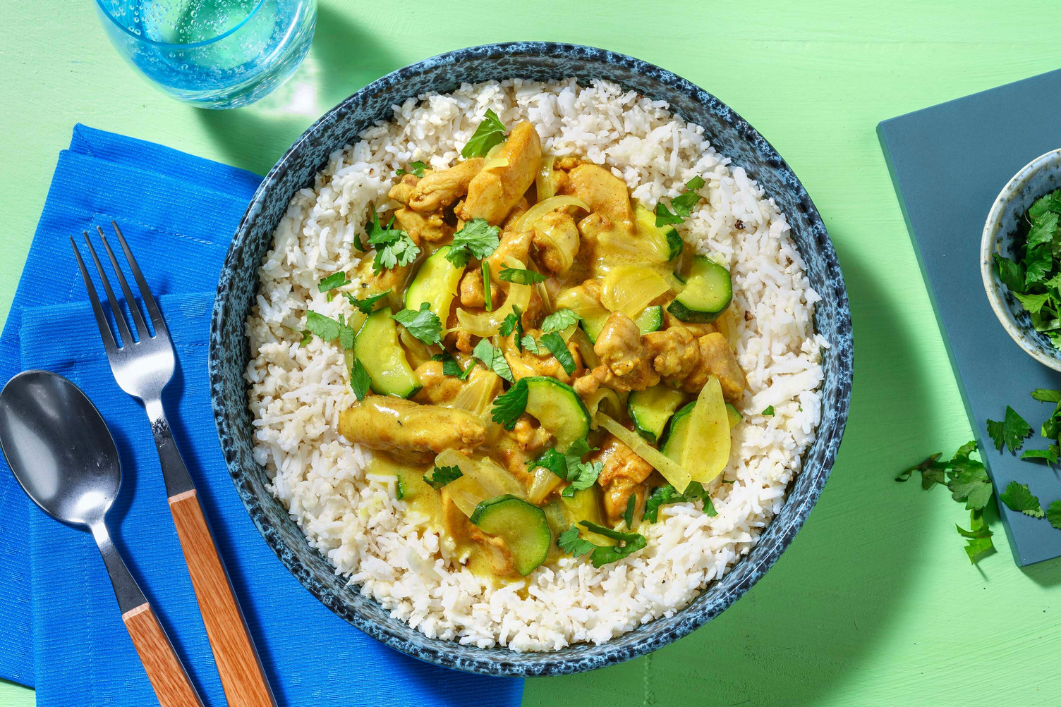 Curry de poulet et riz de chou-fleur