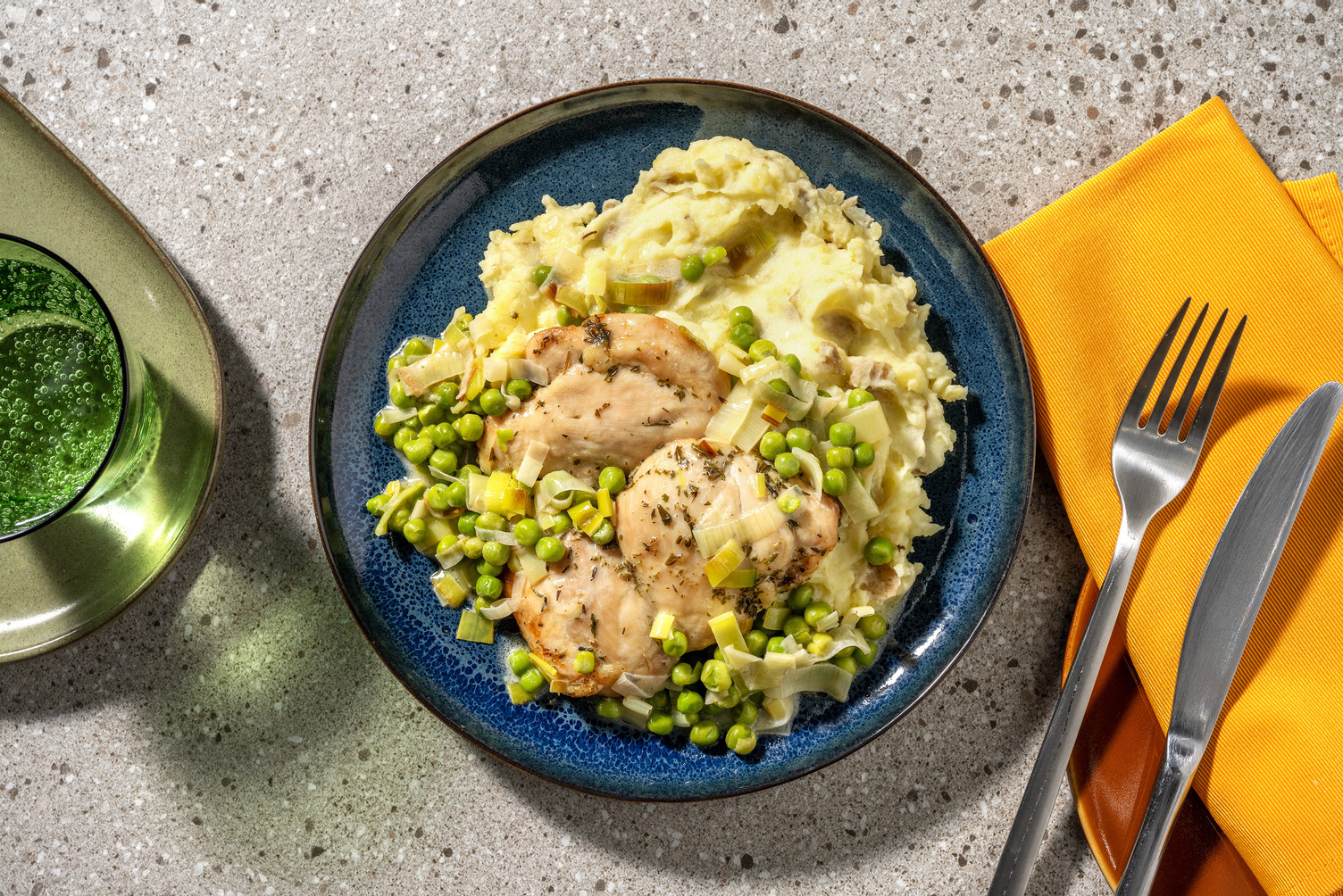 Roasted Chicken Thighs and Creamy Leek Sauce