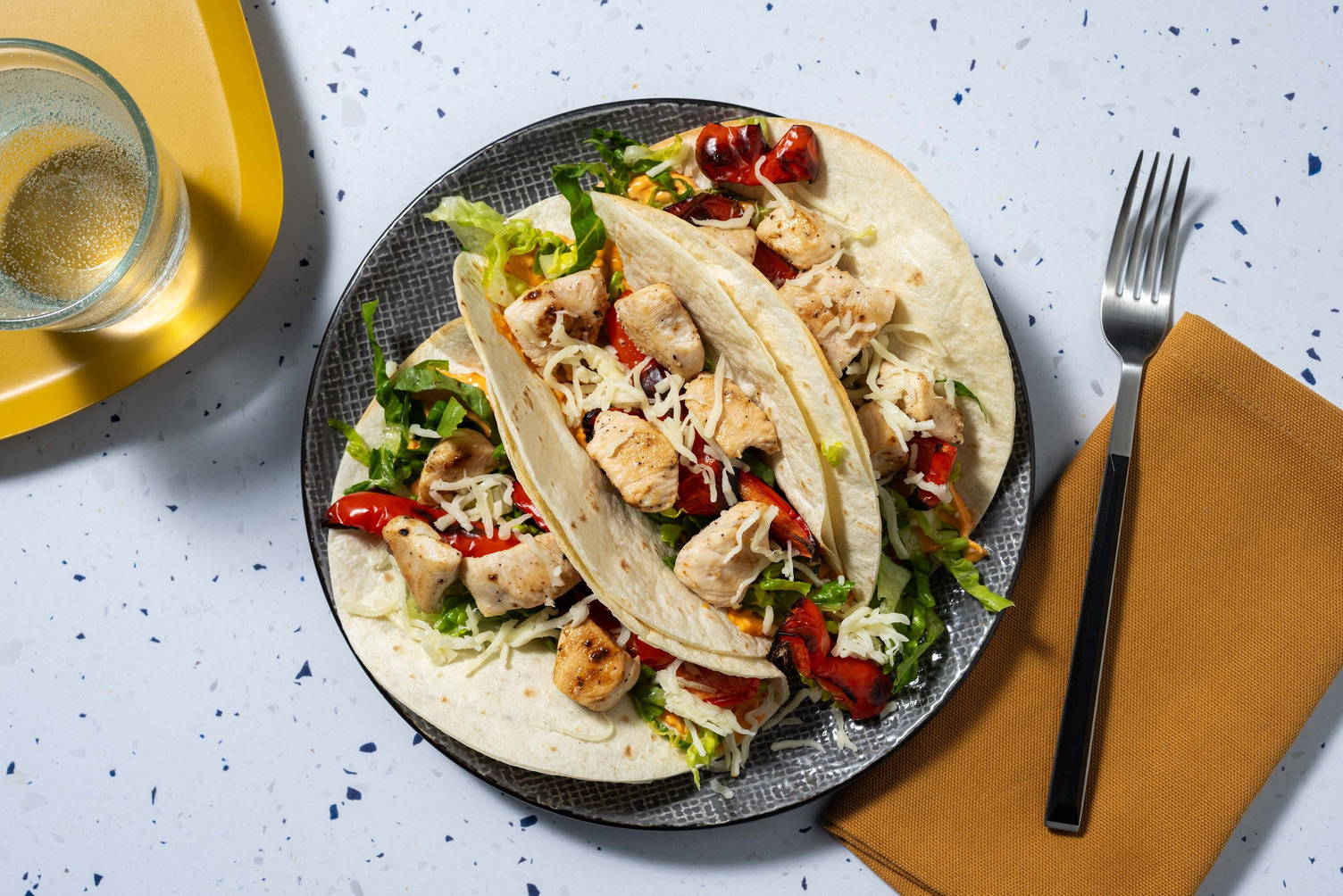 Peri Peri Chicken and Charred Pepper Tacos 