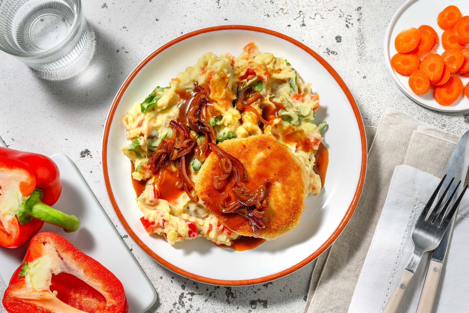 Frisse stoemp met Zwitserse schijf