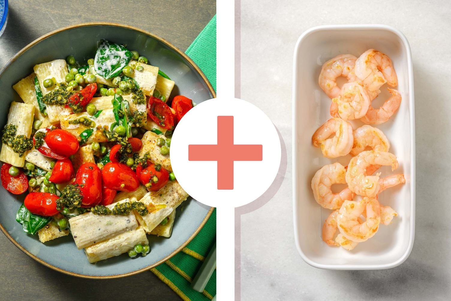 Creamy King Prawn and Green Veg Pesto Pasta