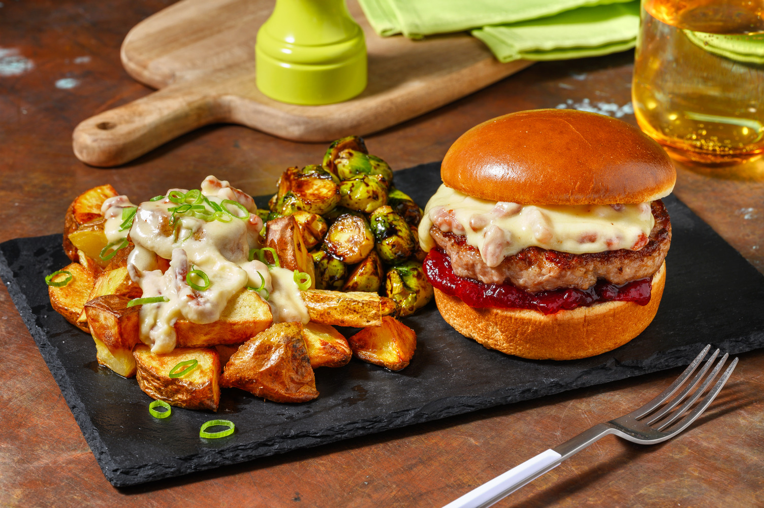 Cheesy Turkey and Bacon Burger