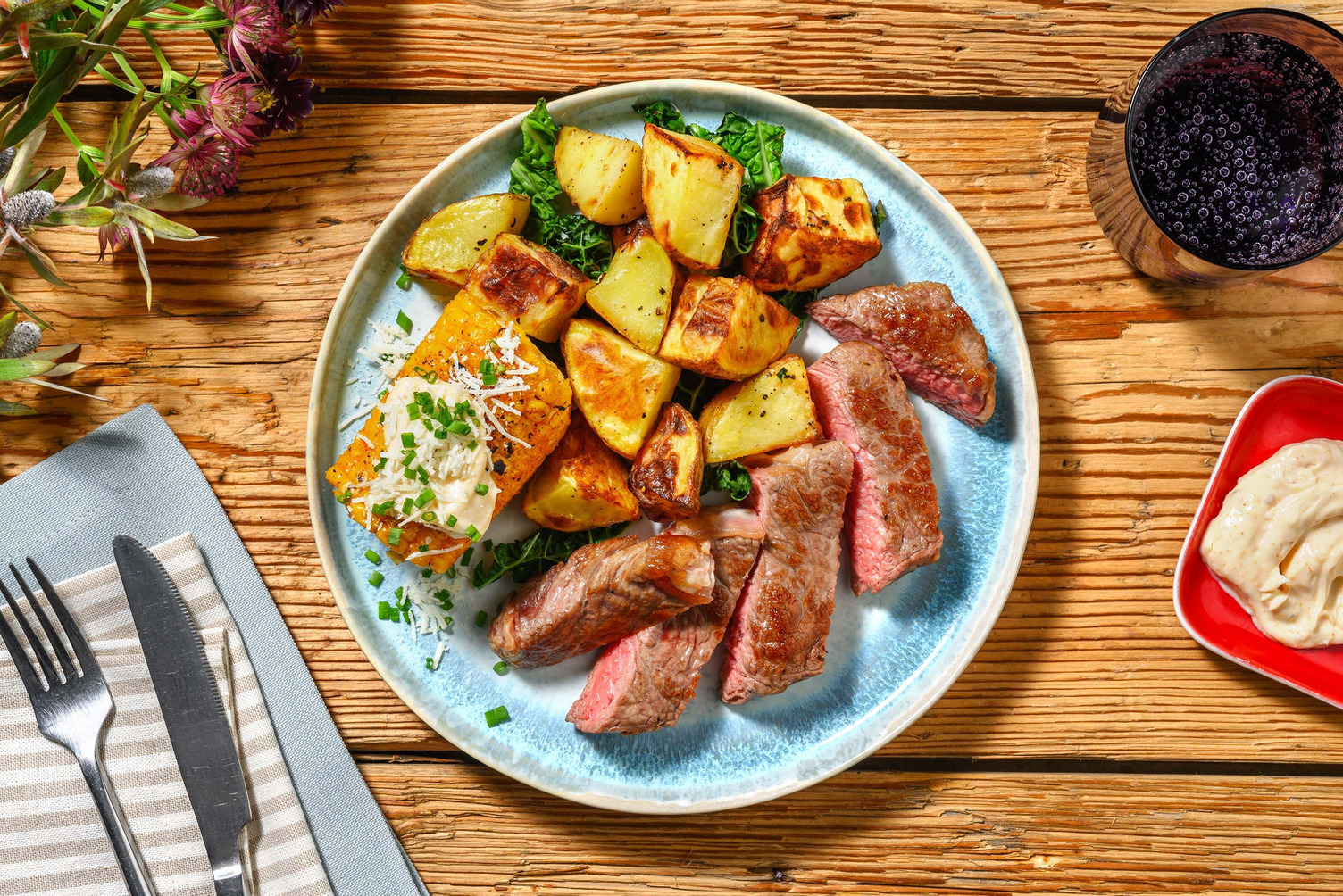 Stekt biff og cajunmajones