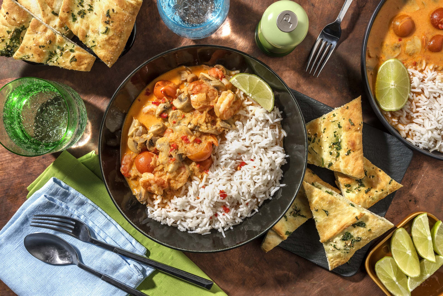 Tom Kha-soppa på räkor