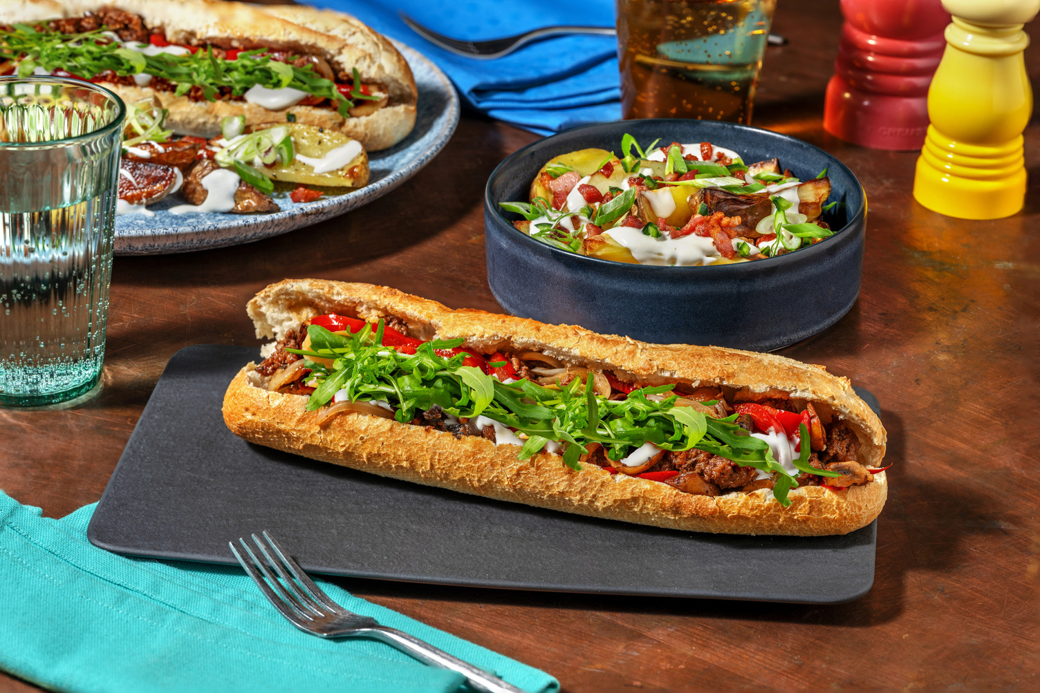 Amerikansk nötfärs- och ostsandwich