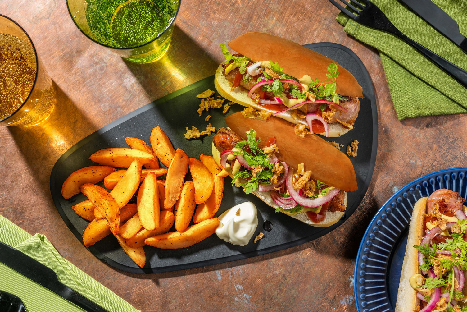 Gourmet bacon hotdogs