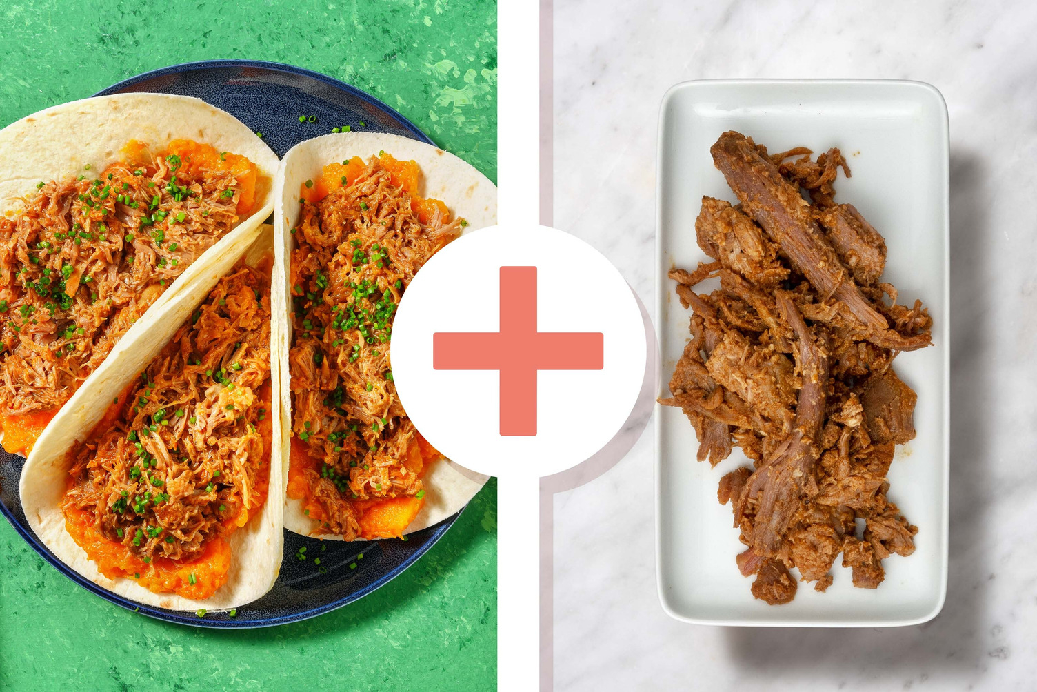 Carnitas di pulled pork al formaggio e zucca