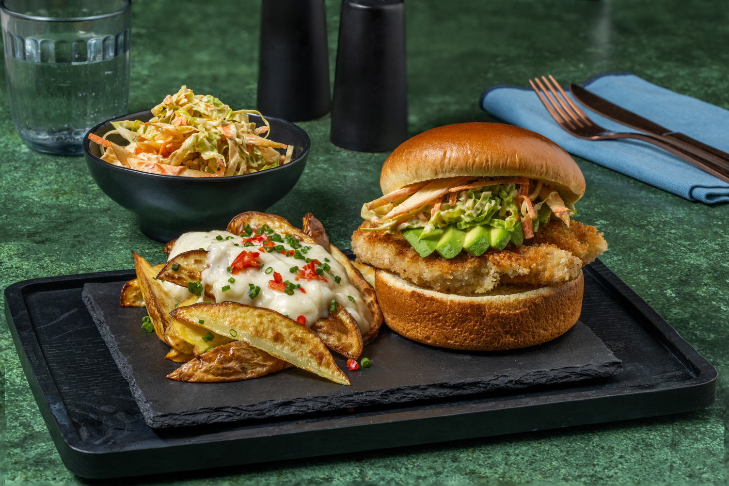 Sprø chipotle-svineburger