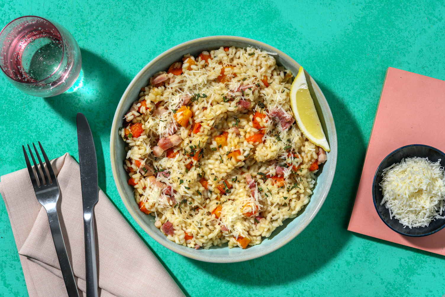 Risotto au butternut & lardons fumés