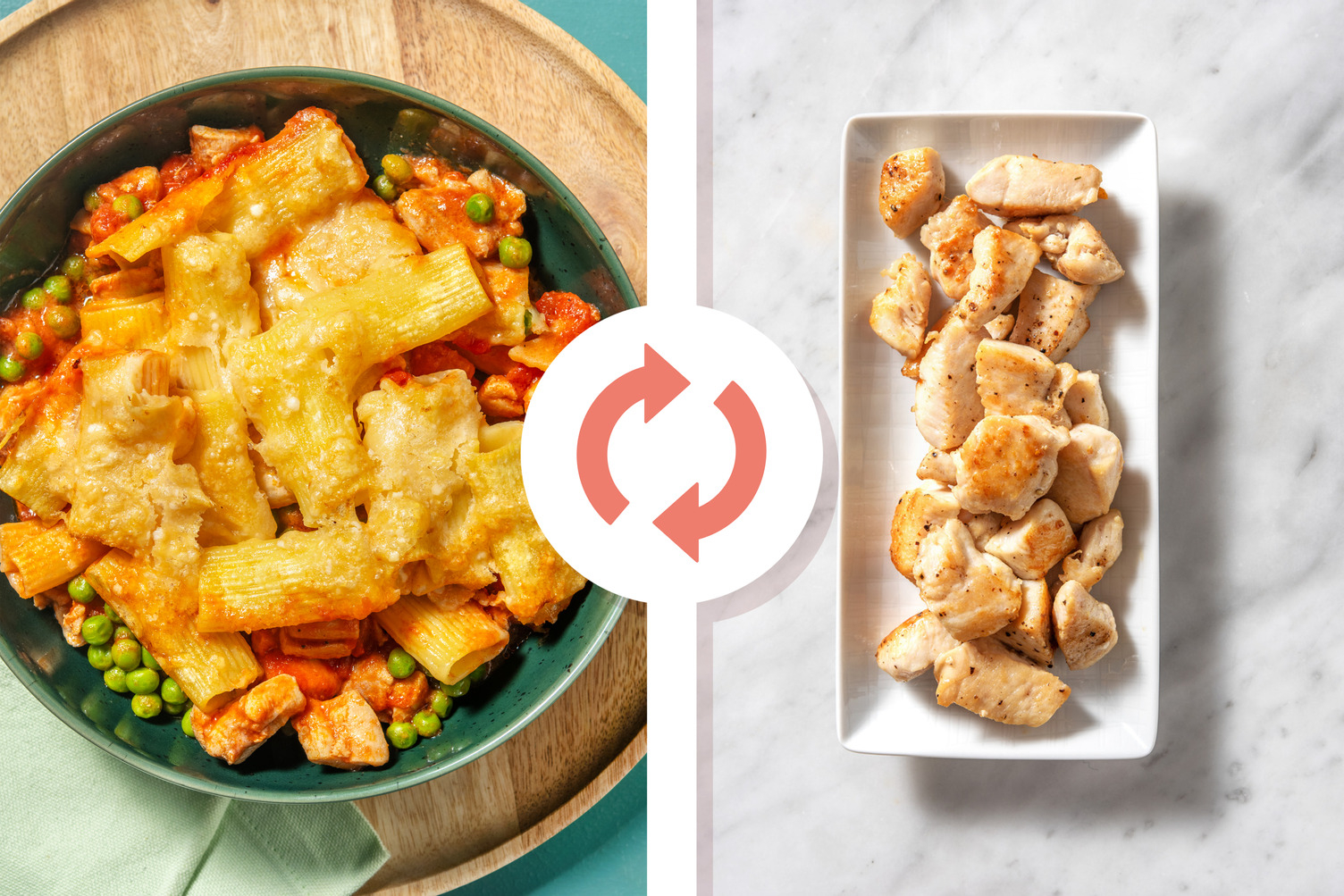 Layered Creamy Diced Chicken Breast Pasta Bake