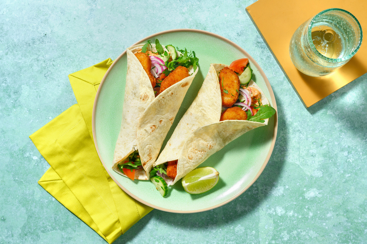 Wraps aux bouchées de blé panées