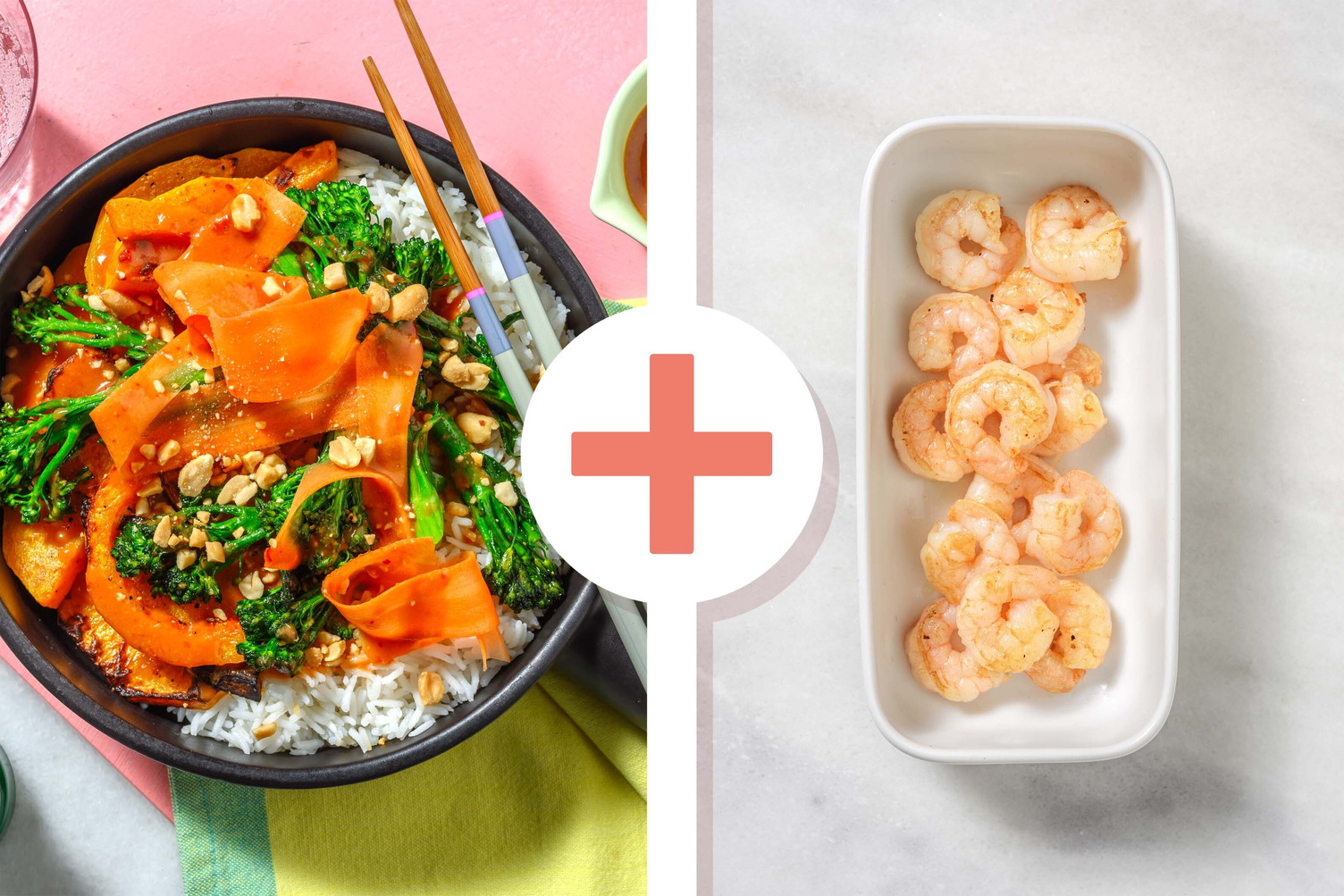 Honey Miso Sweet Potato & King Prawn Poke Bowl