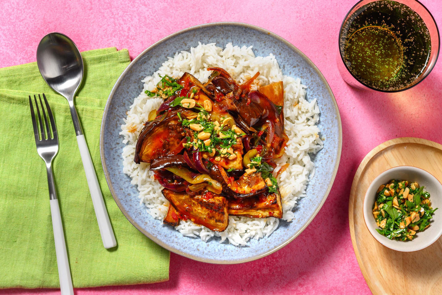 Sticky Honey and Sambal Aubergine Stir-Fry