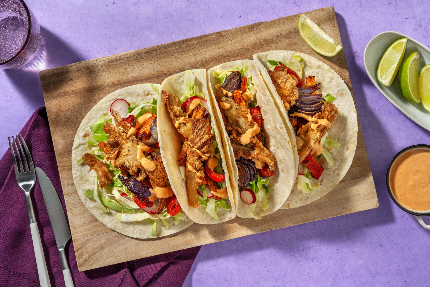 Vegetariske østershatte-fajitas