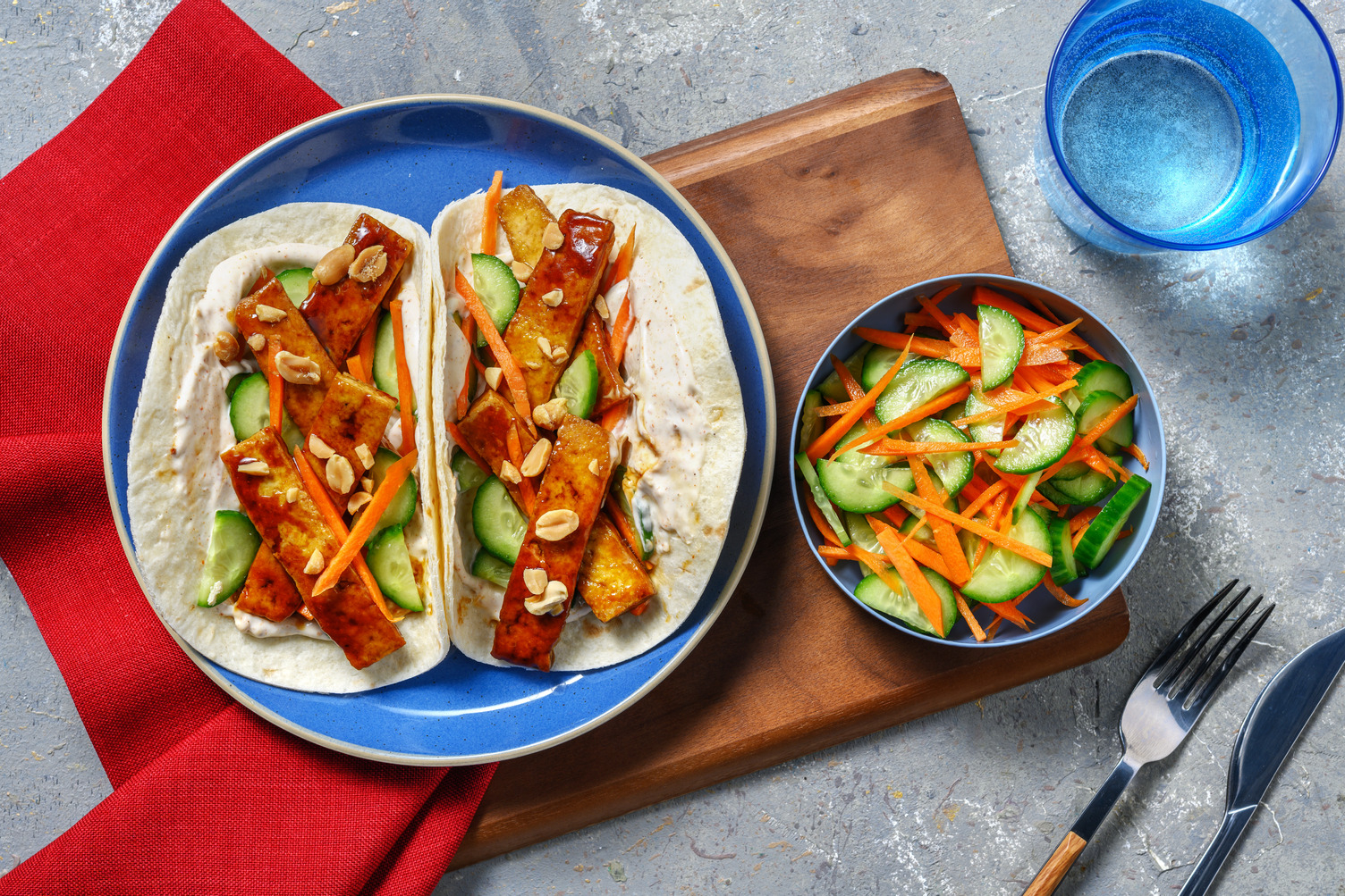 Tacos de tofu laqué à l'asiatique