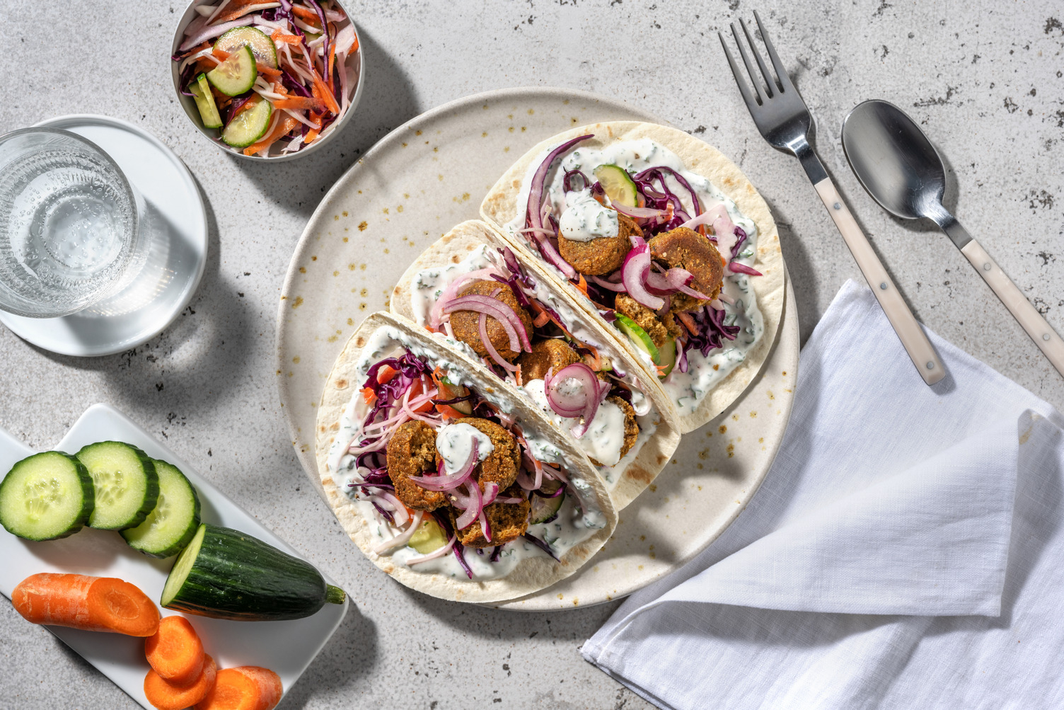 Wraps aux falafels & sauce yaourt-tahini