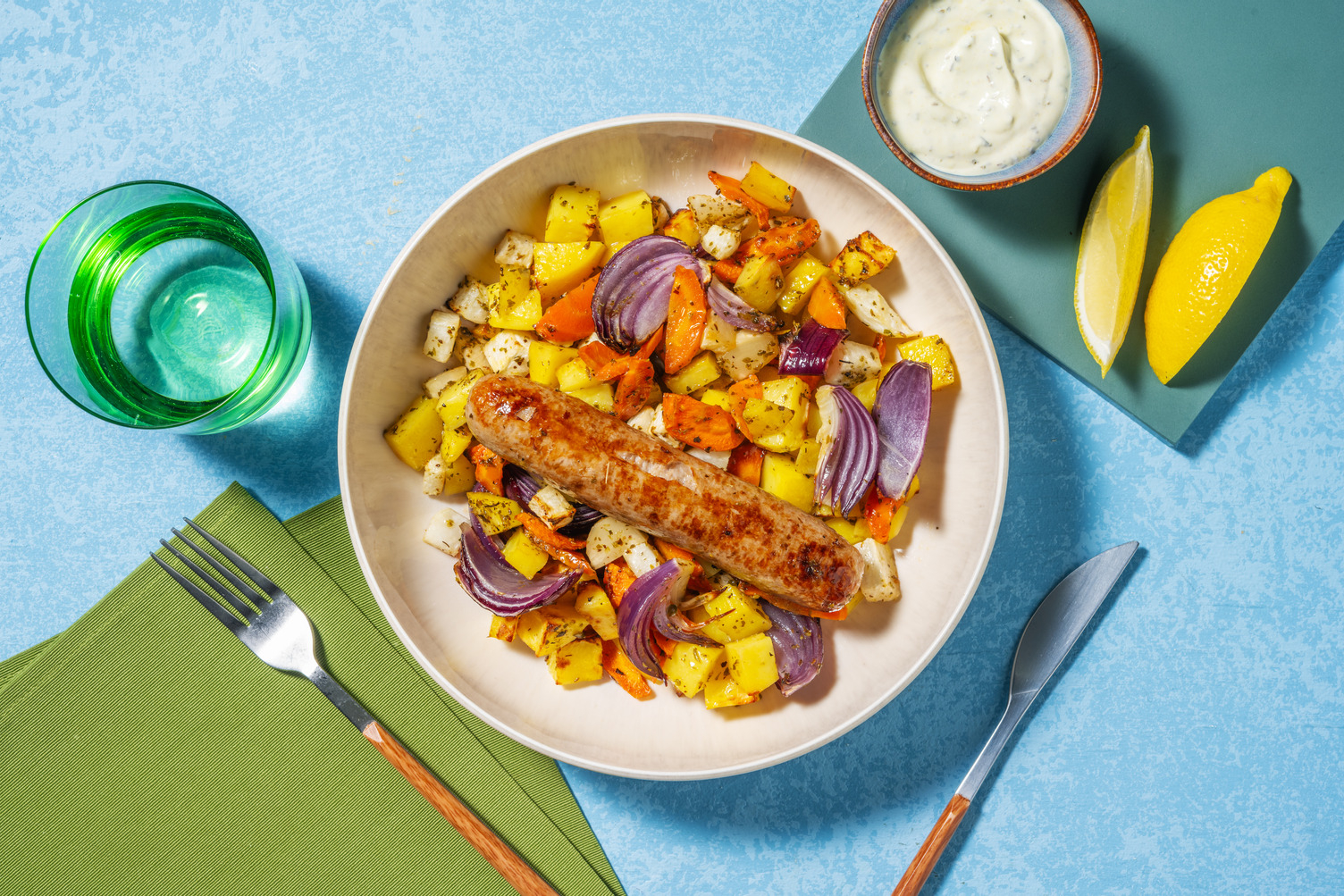 One pot de cuisse de poulet & légumes rôtis