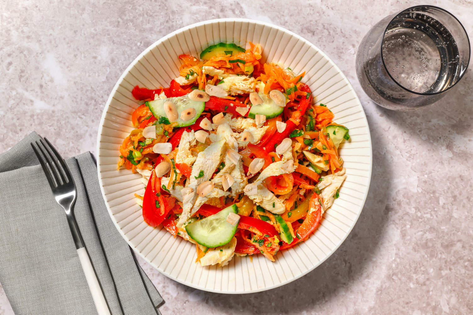 Salade asiatique au poulet Label Rouge effiloché