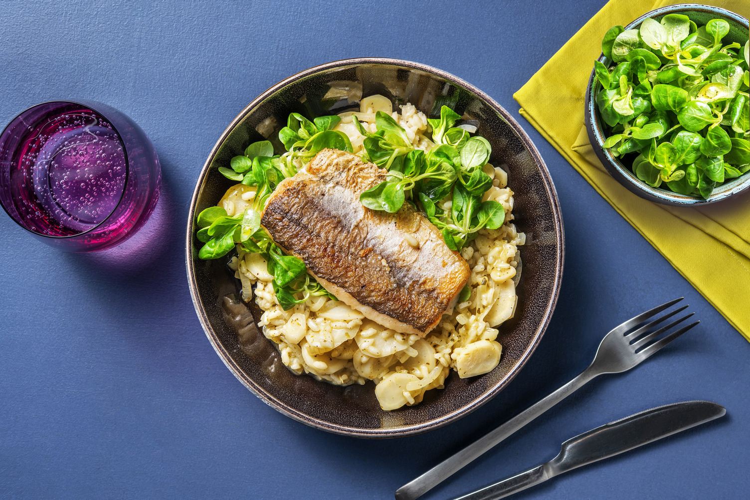 Risotto met heekfilet en pastinaak