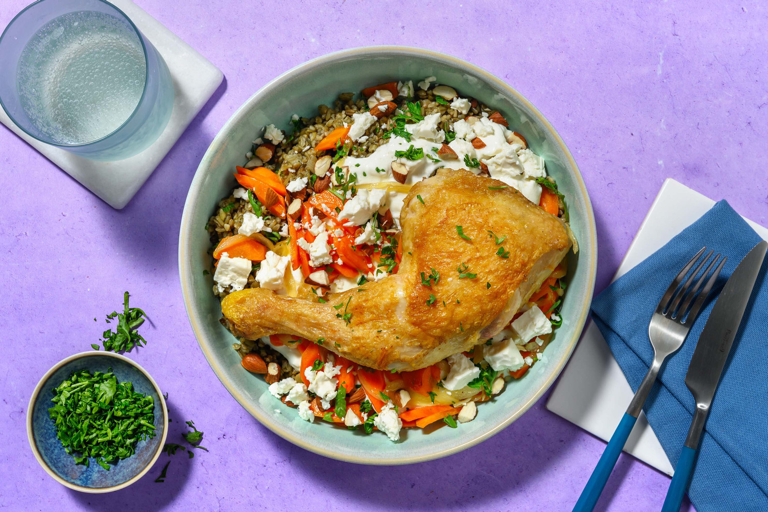 Boulgour pilaf à la libanaise, poulet & amandes